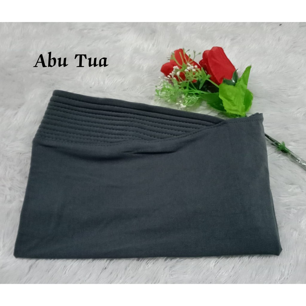 Best Seller...!!! Bergo Oval Polos / Hijab Harian Simple-Abu Tua