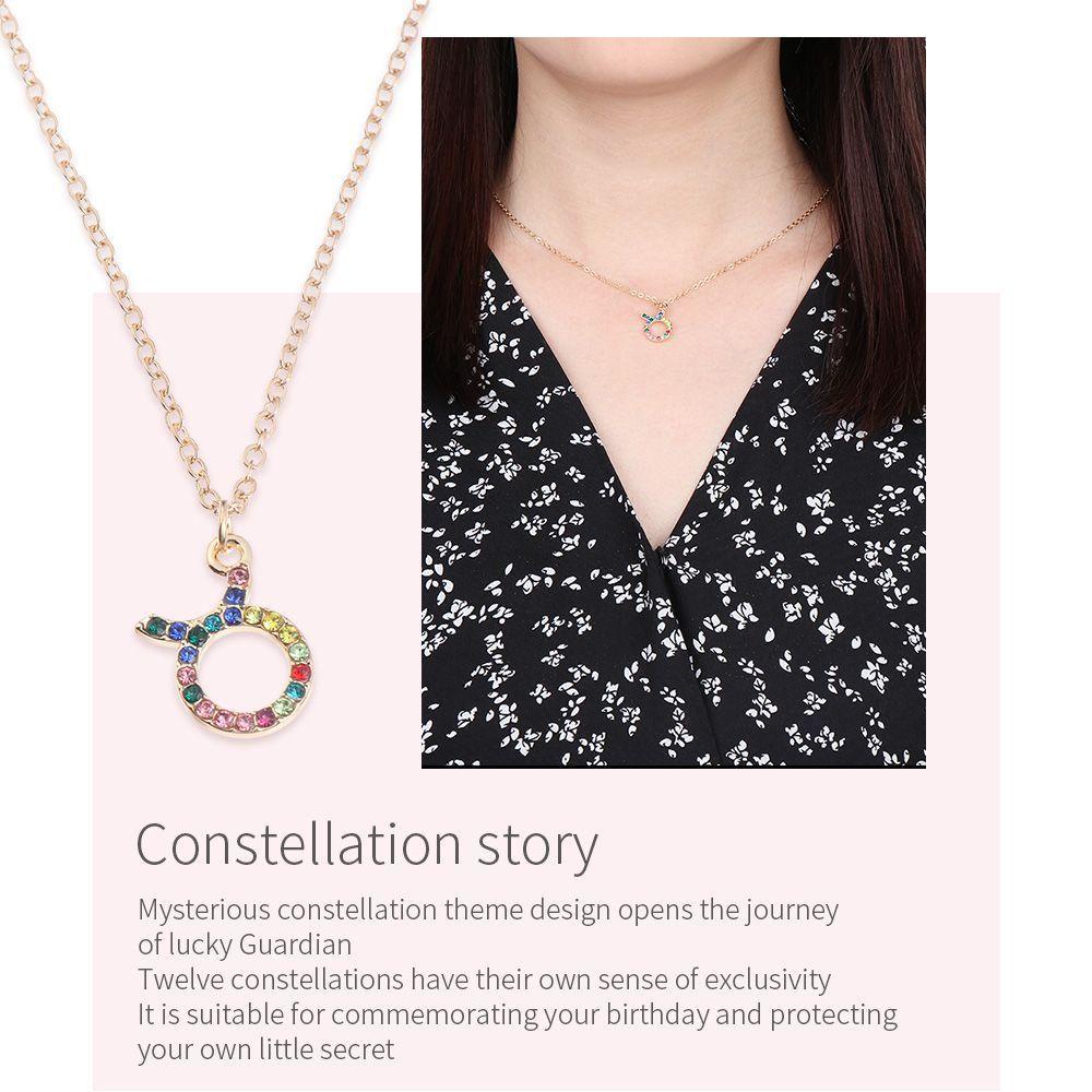 R-bunga12 Perhiasan Kalung Horoskop Warna-Warni Leo Aries Constellation