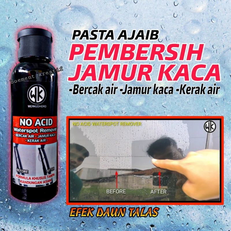 Pembersih jamur kaca mobil / penghilang  jamur kaca NO ACID efek daun talas / pembersih kaca semua jenis kaca