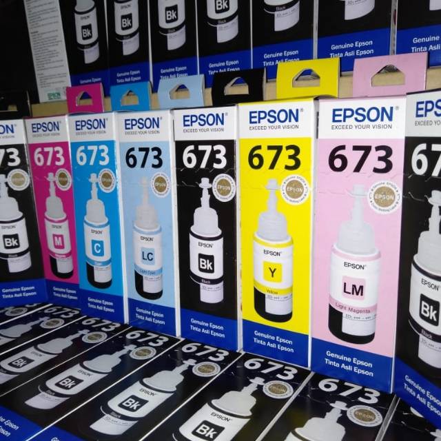 Tinta Epson 673 Full Set(6 warna) Original 70ml Series L800 L805 L850 L1800