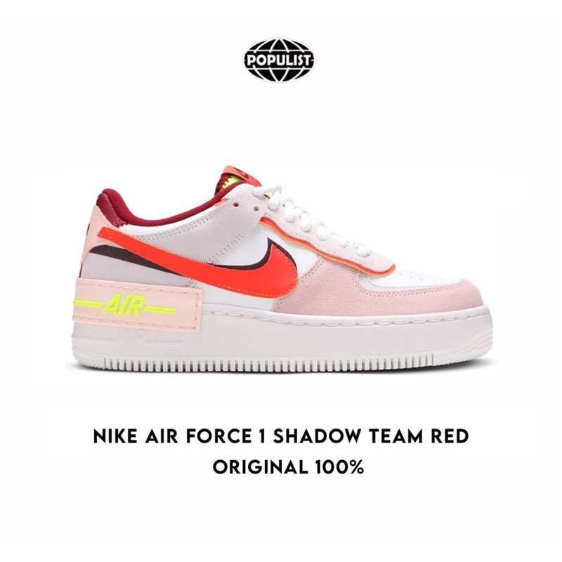 Nike Air Force 1 Shadow Team Red 100% Original Resmi