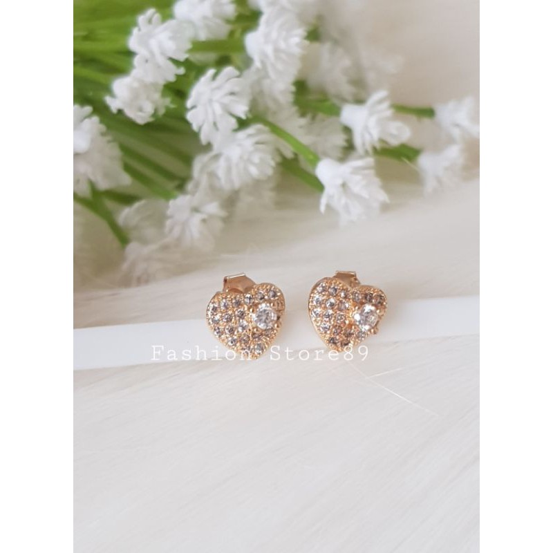 ready edisi terbatas anting Love Full permata putih cantik xuping lapis emas bestseller