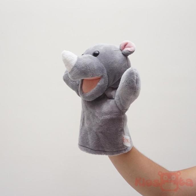 Boneka tangan handpuppet badak bercula satu Terbaru