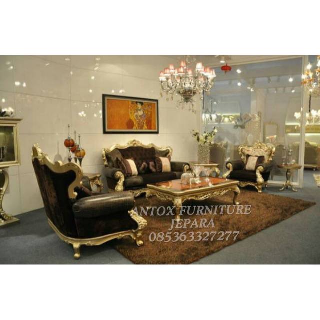 Kursi sofa tamu elegan jati Jepara