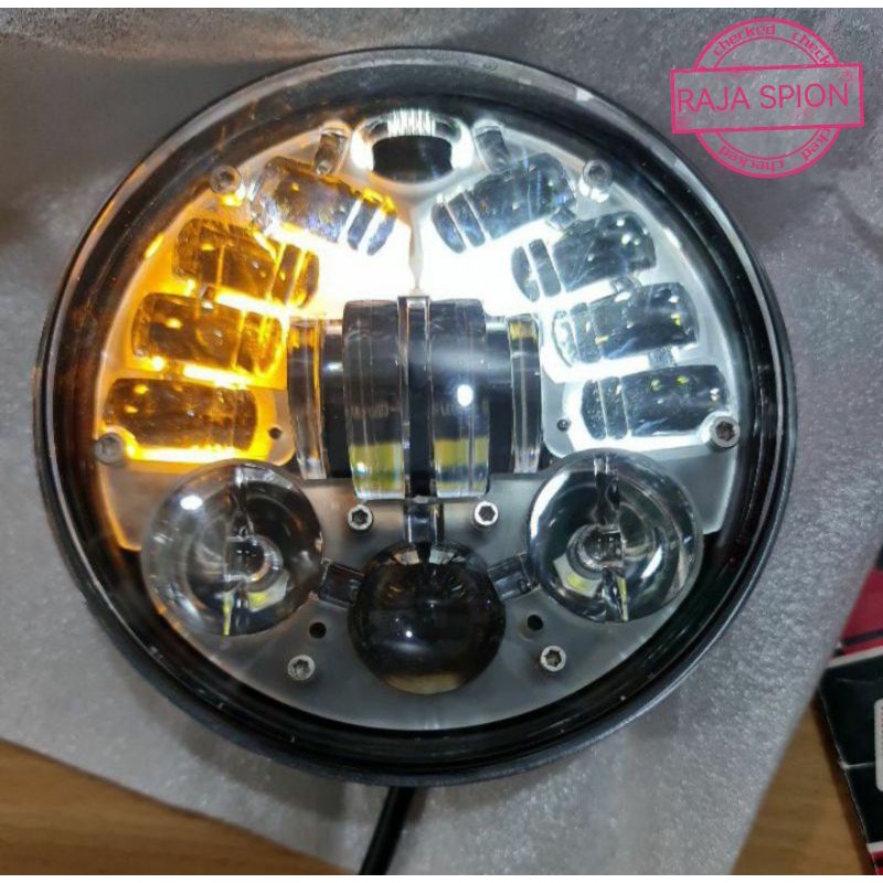 lampu daymaker 16 led 5.75inc/reflektor daymaker 16 led 5.75inc/lampu daymaker cb japstyle mm lampu daymaker 16 led dos hitam