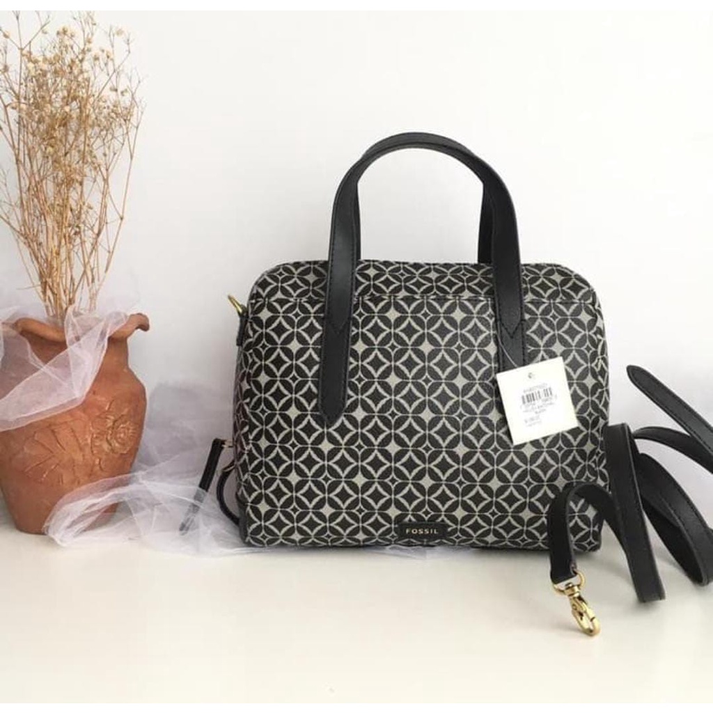 Tas FossilOriginal Hailey Satchel Black Multi New Original