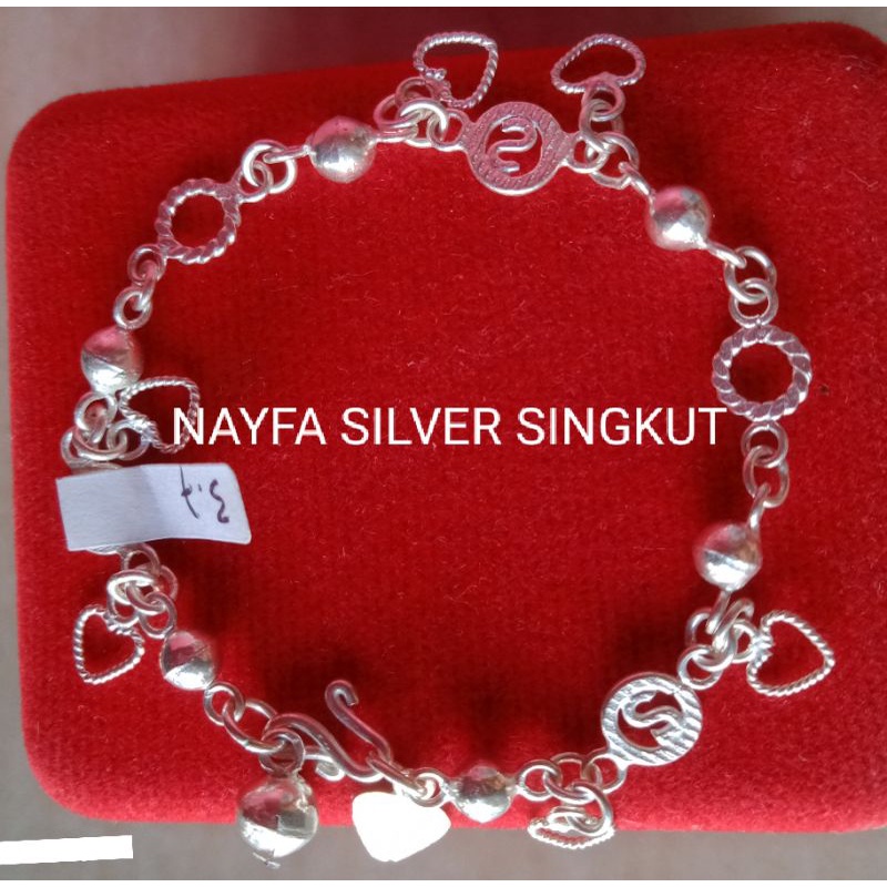 Gelang Tangan Anak Perak Singkut asli Silver Perak Murni