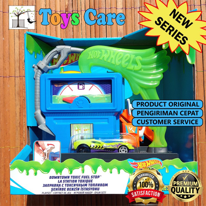 HOTWHEELS DOWNTOWN TOXIC FUEL STOP TRACK CITY play set - ORIGINAL 100% HOT WHEELS TRACK DIECAST HW T