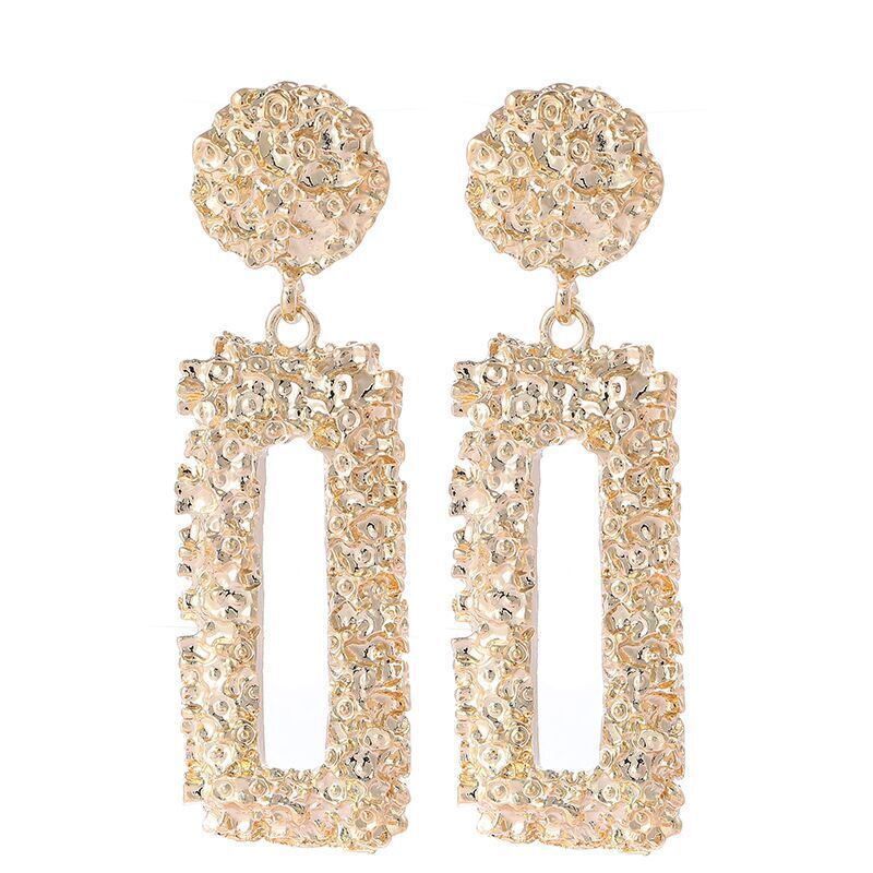 Anting fashion wanita bentuk geometri silver model korea terbaru cantik imut lucu