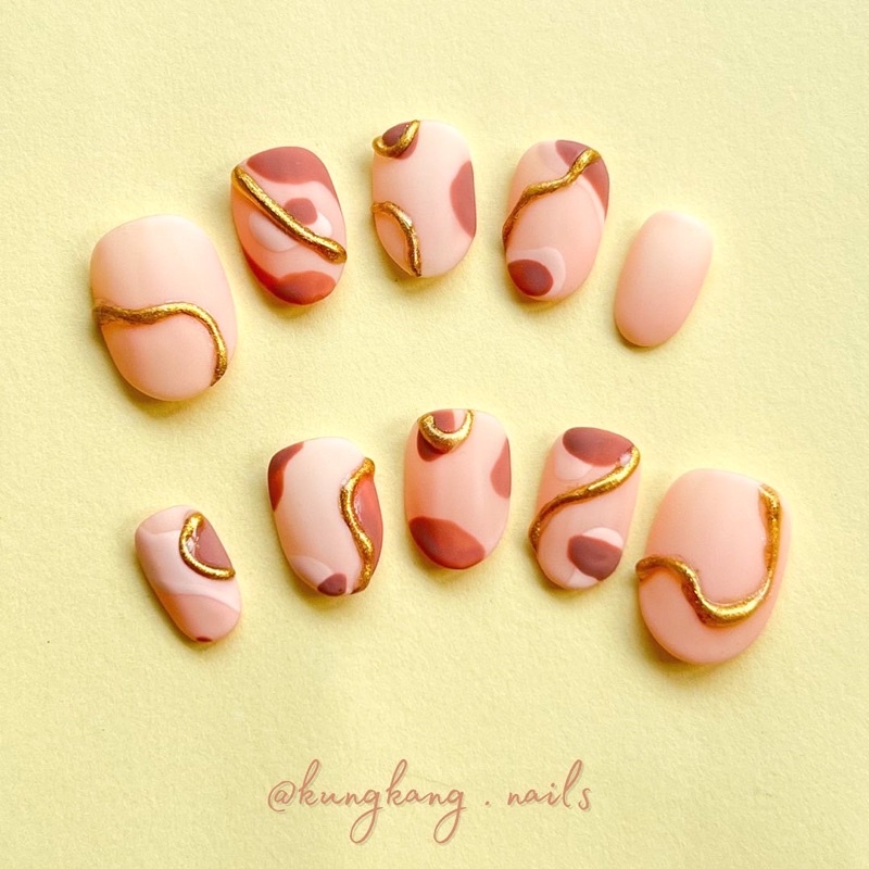 Custom Fake Nails / Kuku Palsu Custom / Wedding Nails Gel Polish / Korean Fake Nails