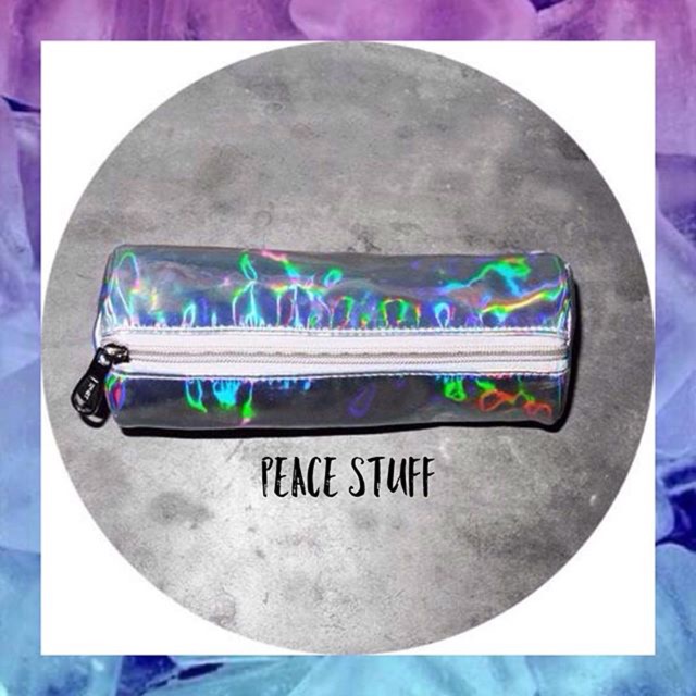 

Pencil case tempat pensil dompet kosmetik serbaguna hologram holo sylver murah tumblr lucu murah ori