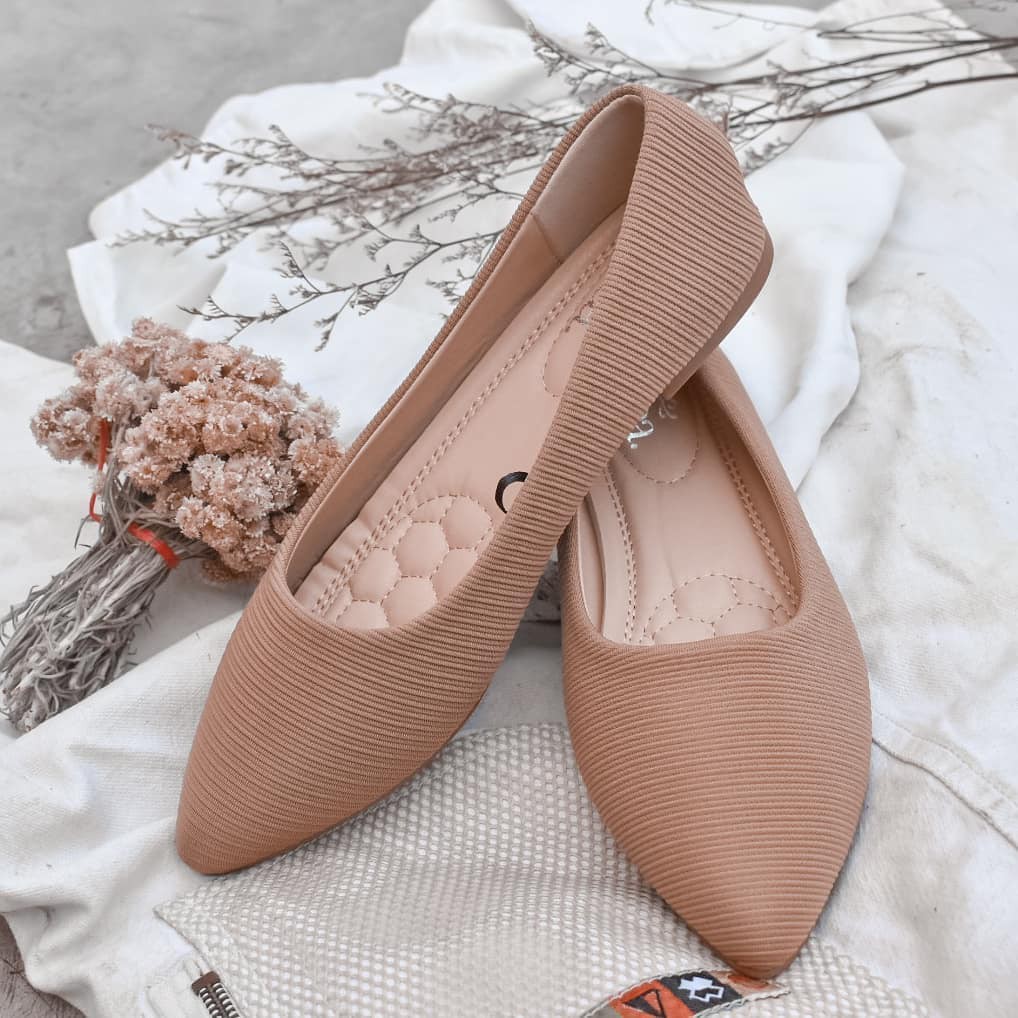 Dea Flat Shoes ORIGINAL Sepatu Pantofel Wanita Cream/Black/Khaki/Brown 1909-202 Size 36-41