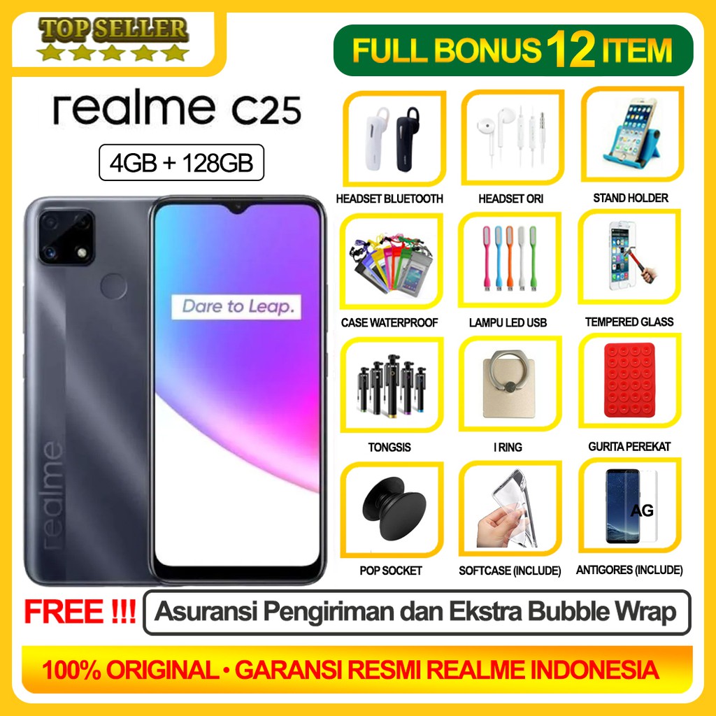 REALME C25 4/128 GB RAM 4GB ROM 128GB GARANSI RESMI