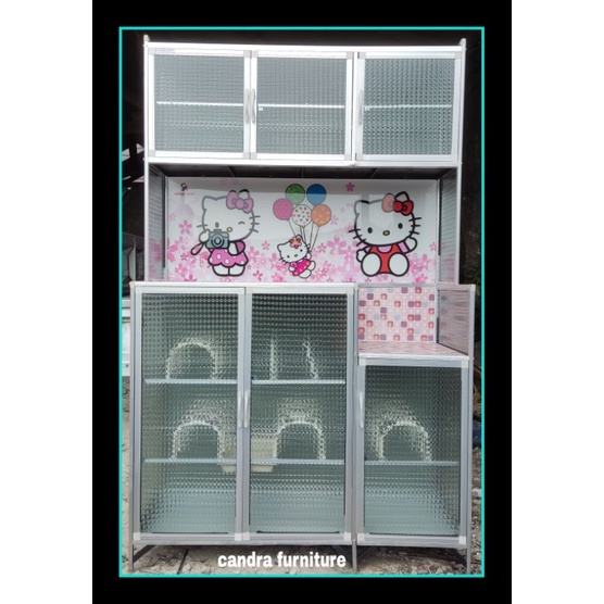 (grand opening)CANDRA FURNITURE*RAK PIRING 3 PINTU ALUMINIUM HELLO KITTY