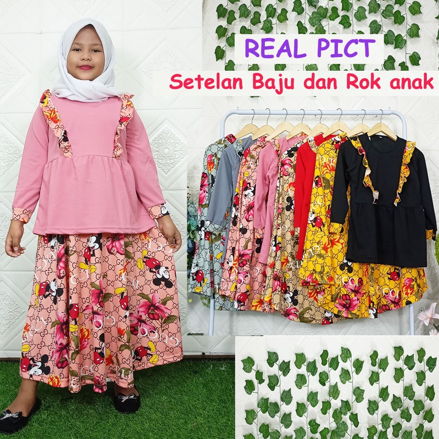 ( 6-12 Tahun ) SETELAN GUCIMIKY BAJU DAN ROK ANAK CARLINA FASHION