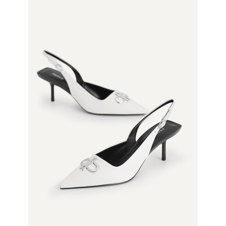 Pedro Icon Leather Pointed Toe Slingback Heels Shoes Sepatu High Heel Pdro Pdr 006