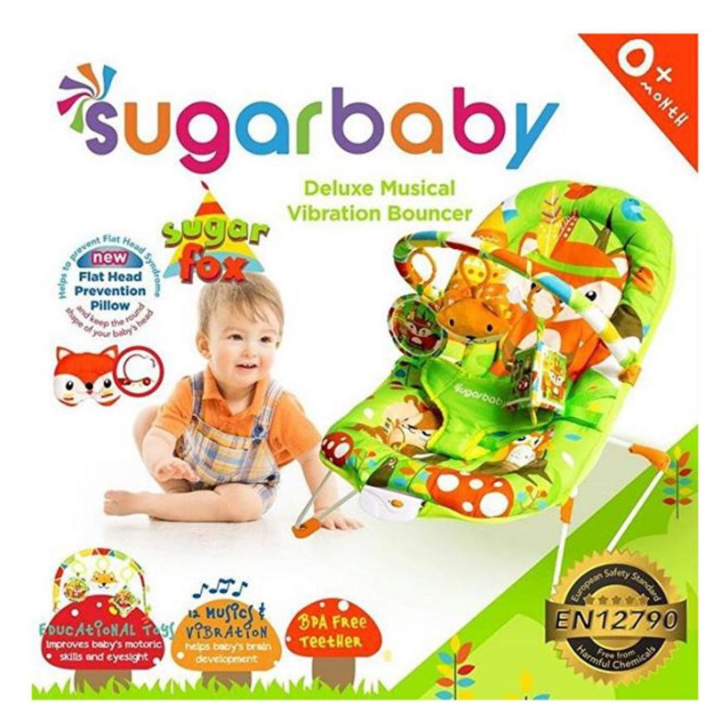 Sugar Baby Bouncer Deluxe Musical Vibration 1 Recline / Dudukan Bayi Sugarbaby