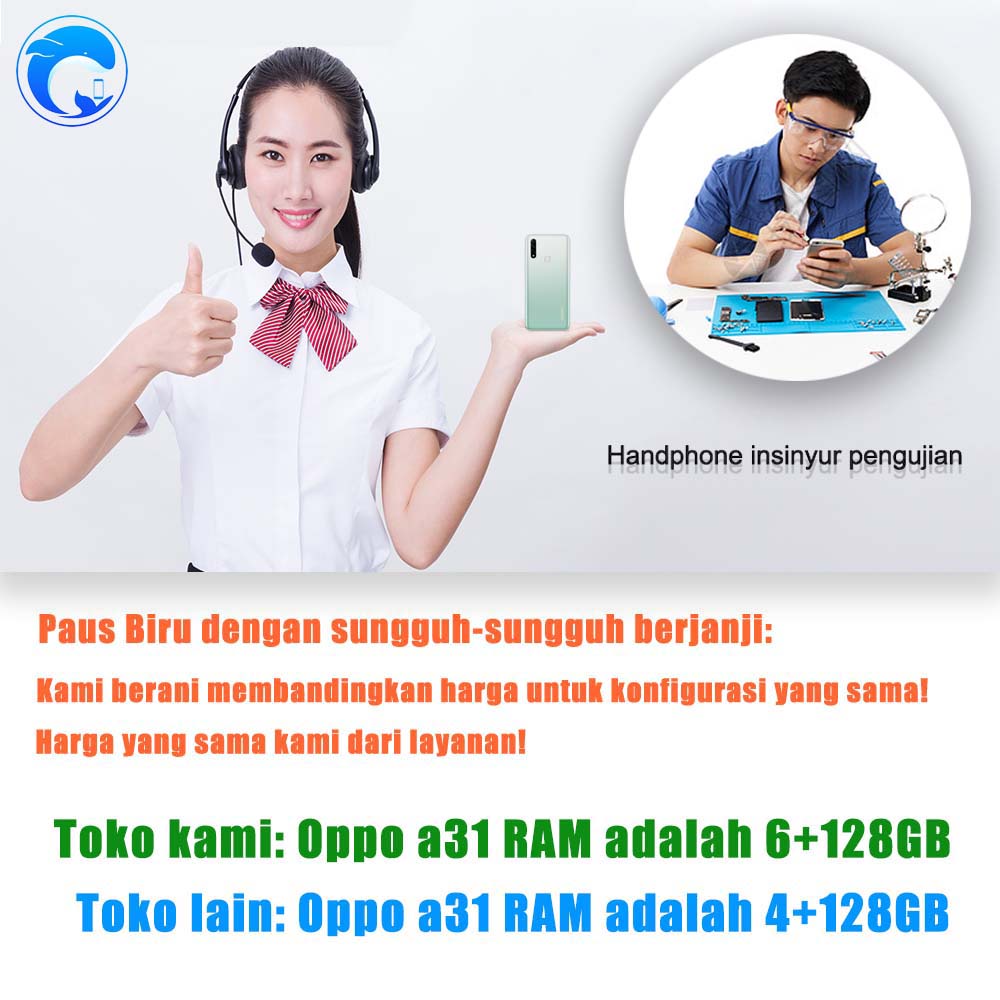 hp murah Oppo A31 Ram 6+128gb smartphone hondphone