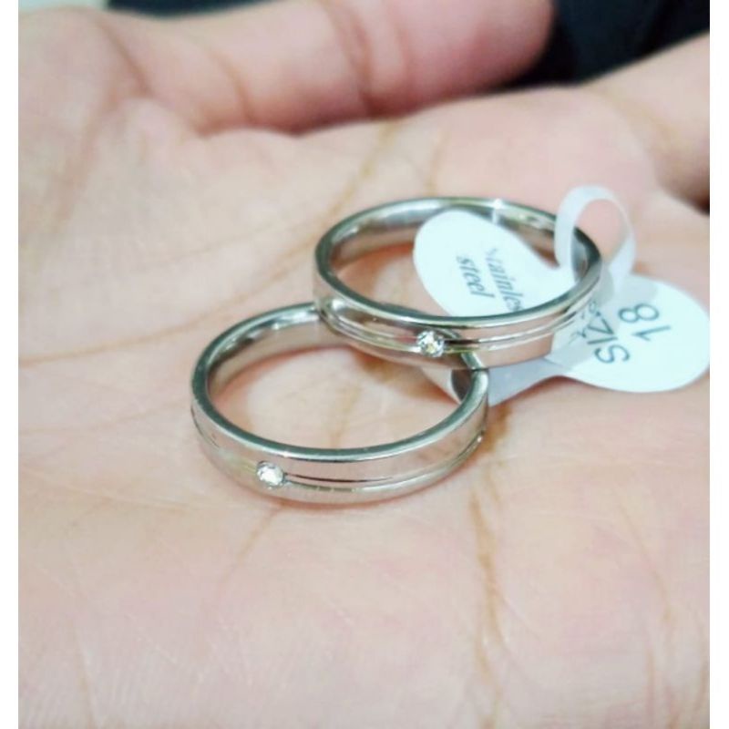 Cincin couple tunangan/nikahan gold bisa sepasang/satuan-E