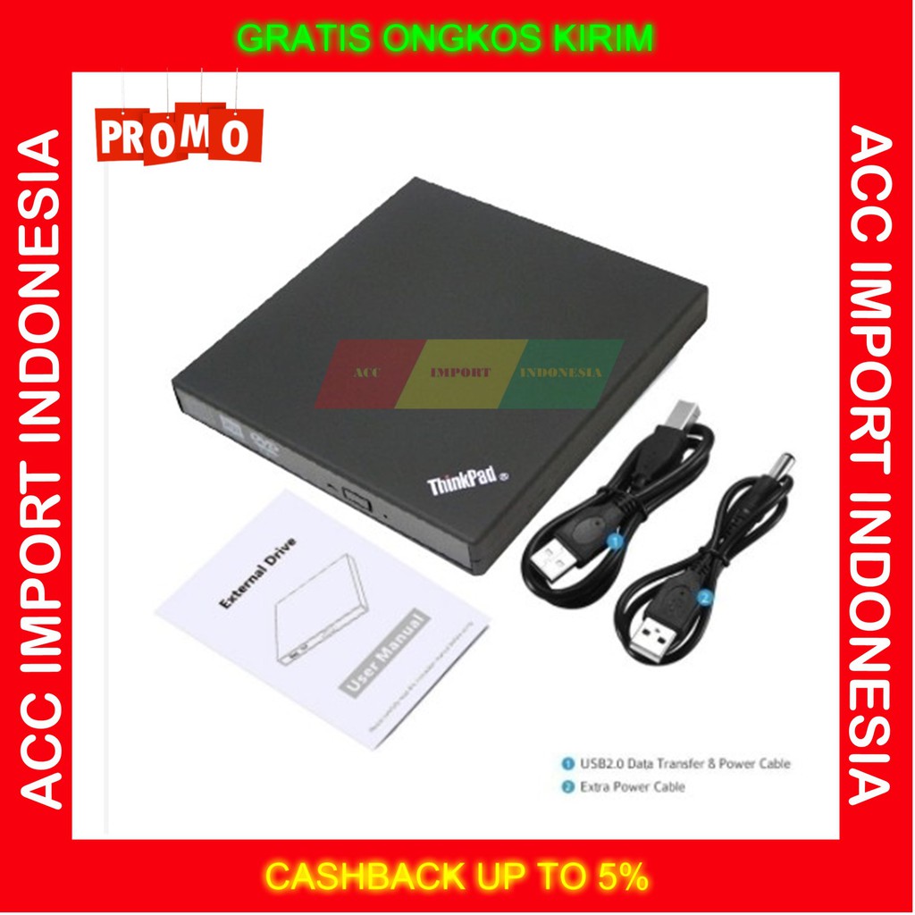 DVD External Lenovo Thinkpad Portable Optical Drive Write Burning DVD CD RW PC Laptop Windows 7 8 10