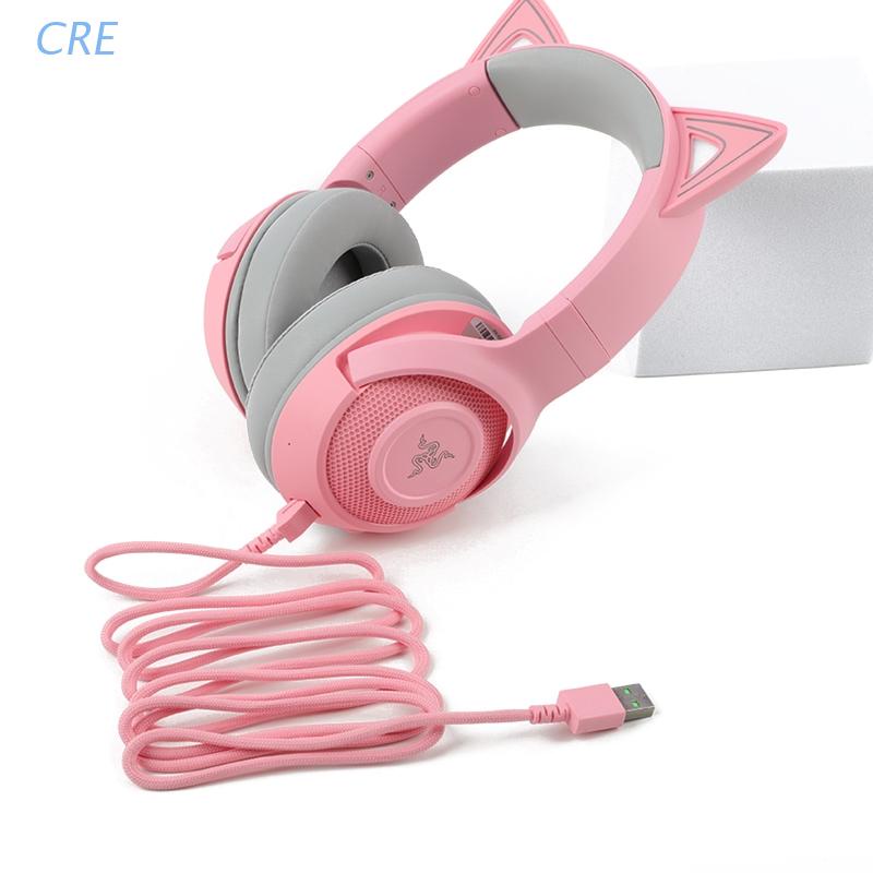 Cre Kabel Audio 2m Warna Pink Untuk Headset Gaming Kraken BT Kitty