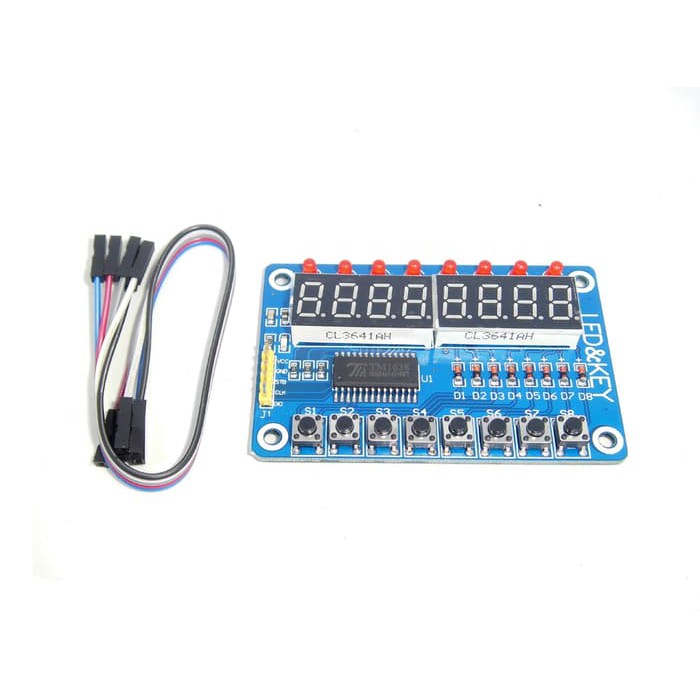 SEVEN SEGMENT 8 ANGKA 8 SWITCH MODULE TM1638 READY STOCK