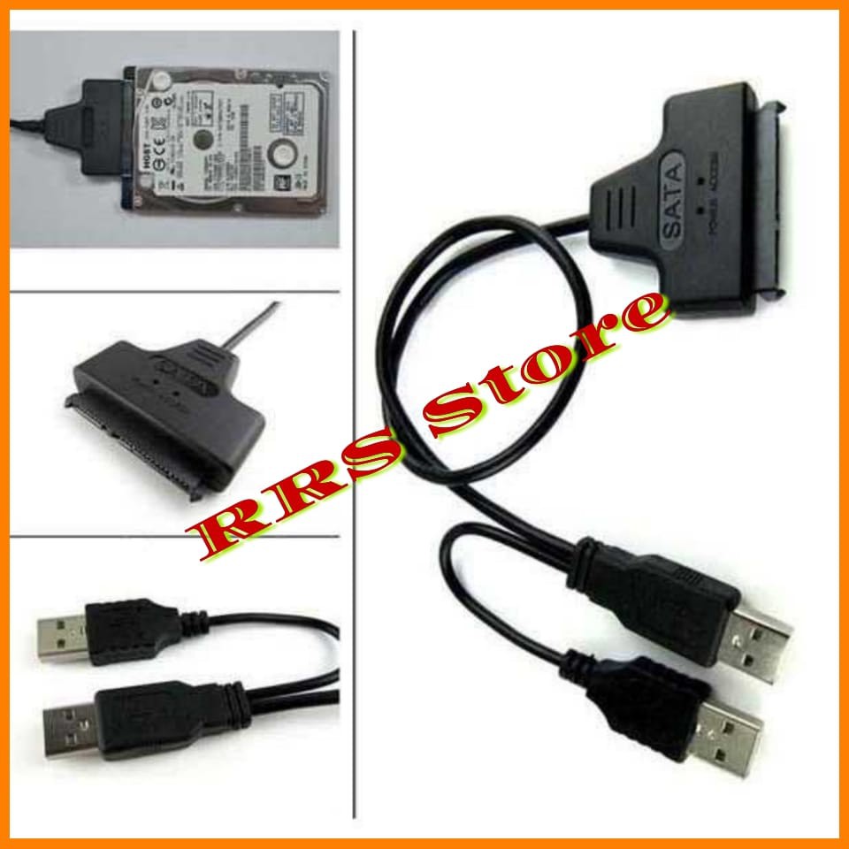 KEBIDU SATA to USB 2.0 HDD / SSD Adapter - CC00173 Kabel Konverter HDD 2.5 Inch SATA 7+15 Pin to USB 2.0 - TSR369