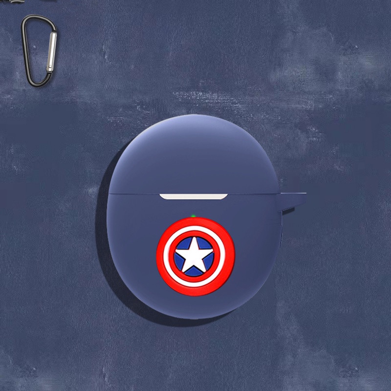 Case Silikon Motif Kartun Marvel Dengan Kait Untuk Earphone Bluetooth MINI 1MORE ComfoBuds