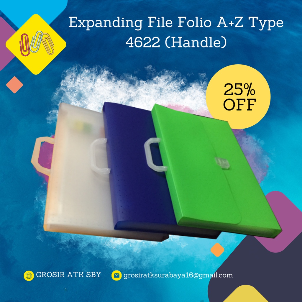 

Expanding File With Handle Ukuran Folio / F4 CF4622 / 810 (12 Sheet / Sekat)
