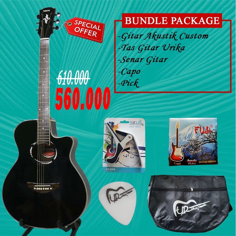 PROMO GITAR AKUSTIK CUSTOM APX500ii BONUS BANYAK