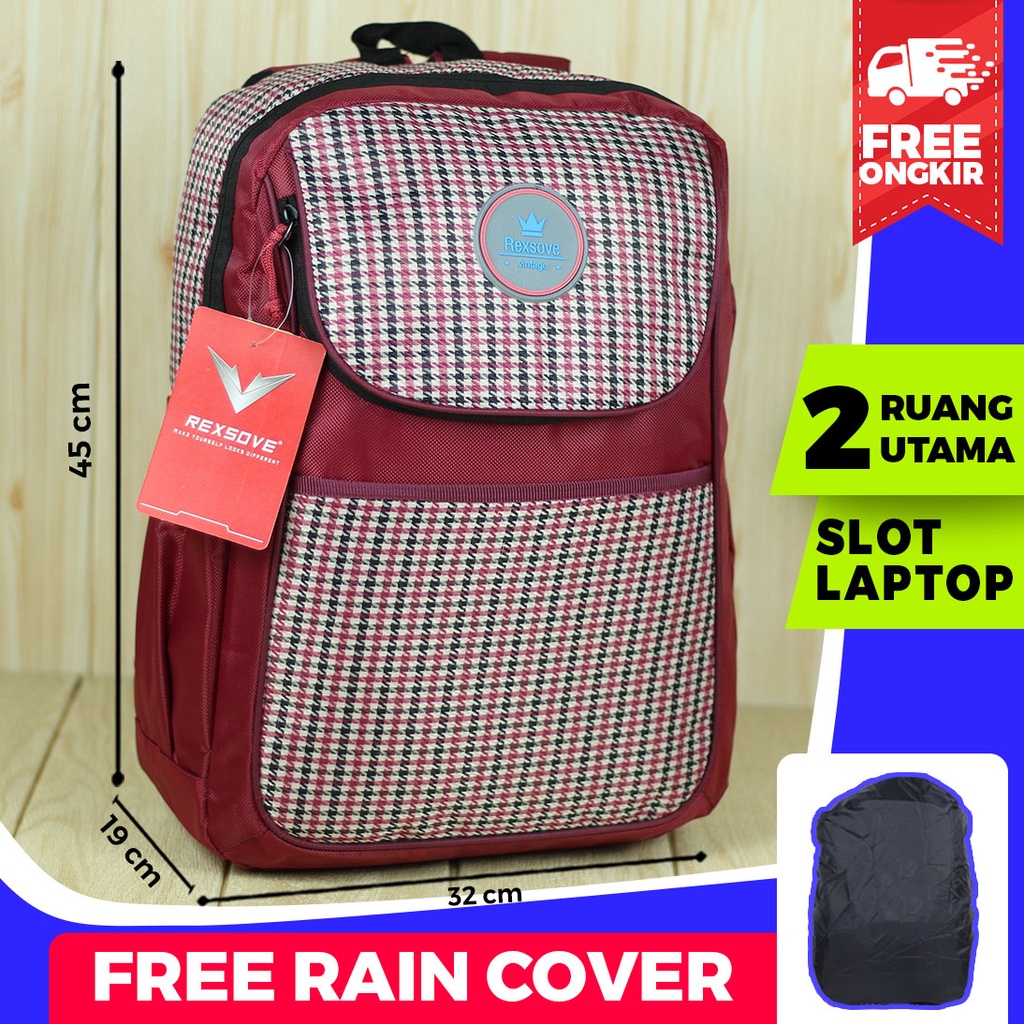 Tas Ransel Rexsove Gendong Cewek Warna Maroon Terbaru Fashionable Kece