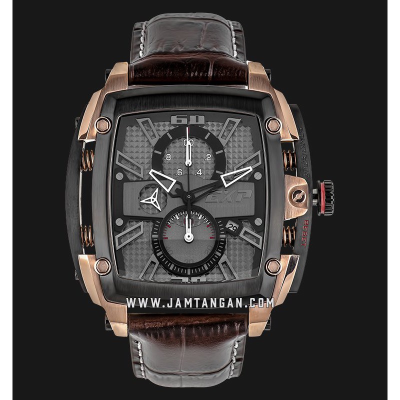 Expedition E 3008 MC LBRBA Chronograph Men Black Dial Brown Leather Strap