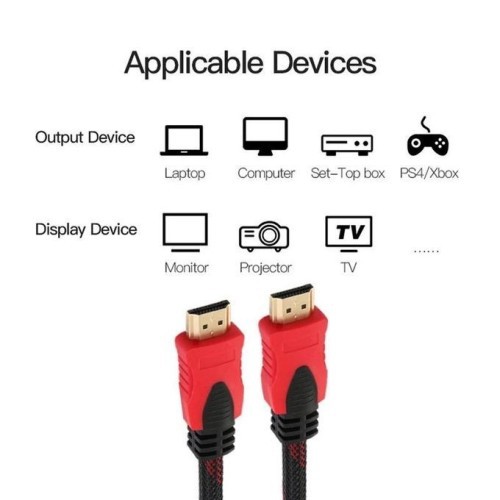 Kabel HDMI 20 Meter Serat Jaring HDMI to HDMI 20 m 1080p V.14 3D HQ