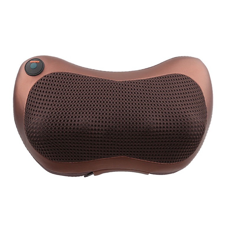 RUOKEY Bantal Pijat Shiatsu Heat Neck Massage Pillow 8 Head 1 Button - CHM-8028 - Brown