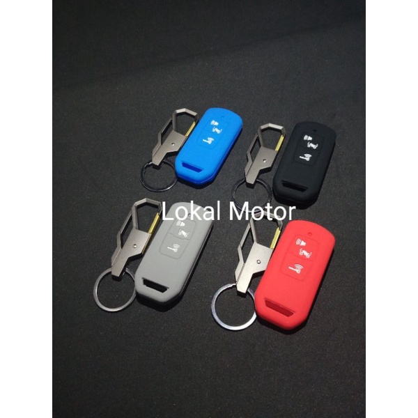 PAKET GANTUNGAN KUNCI POLOS DAN COVER SILICONE REMOTE keyless honda ADV 160 PCX 160 VARIO 160