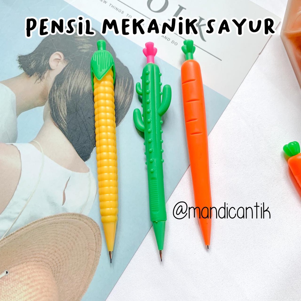 

Pensil tulis sayuran wortel cactus jagung pencil alat tulis kantor pena lucu kado unik vegetables