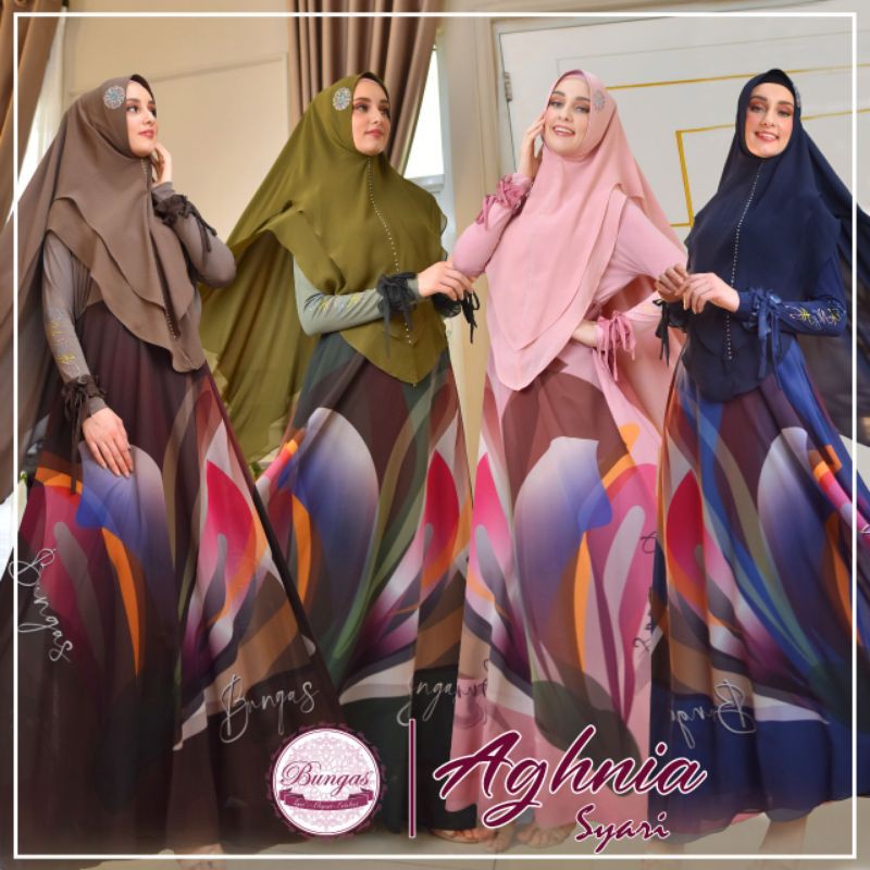 dress muslim/gamis syari/gamis terbaru Aghnia by Bungas