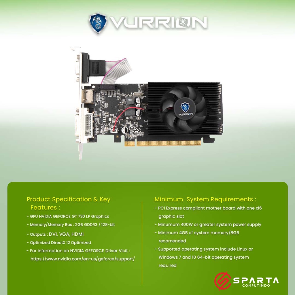 VGA Nvidia Geforce GT 740 2GB GDDR3 Vurrion New Garansi Resmi