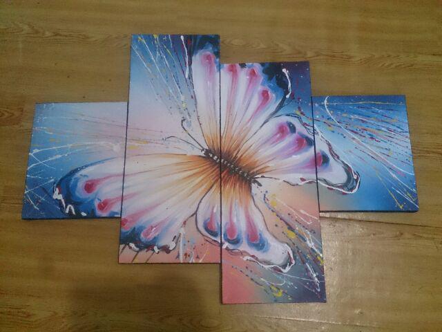 Lukisan Kupu Purple Hiasan Dinding Dekorasi Rumah