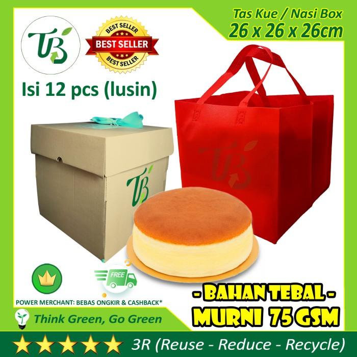 

Goodiebag 26X27Cm Tas Spunbond Box Kue / Nasi Kotak Bukan Karuds Dus Paper Bag