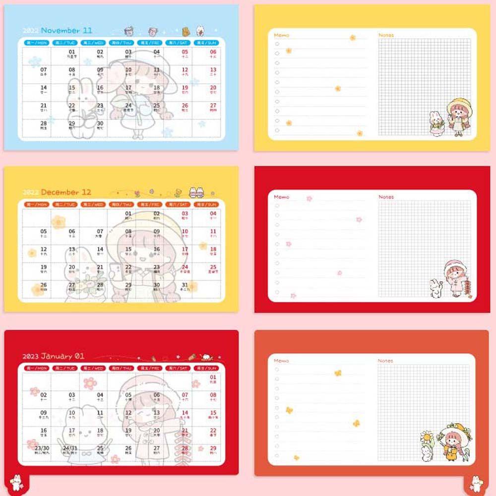 Lanfy 2023kalender Kreatif Siswa Perencana Mingguan Perlengkapan Kantor Sekolah Rumah Jadwal Organizer Alat Tulis Desktop