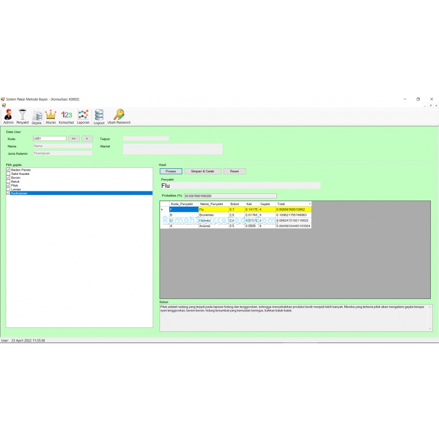Source Code Sistem Pakar Metode Bayes VB.Net