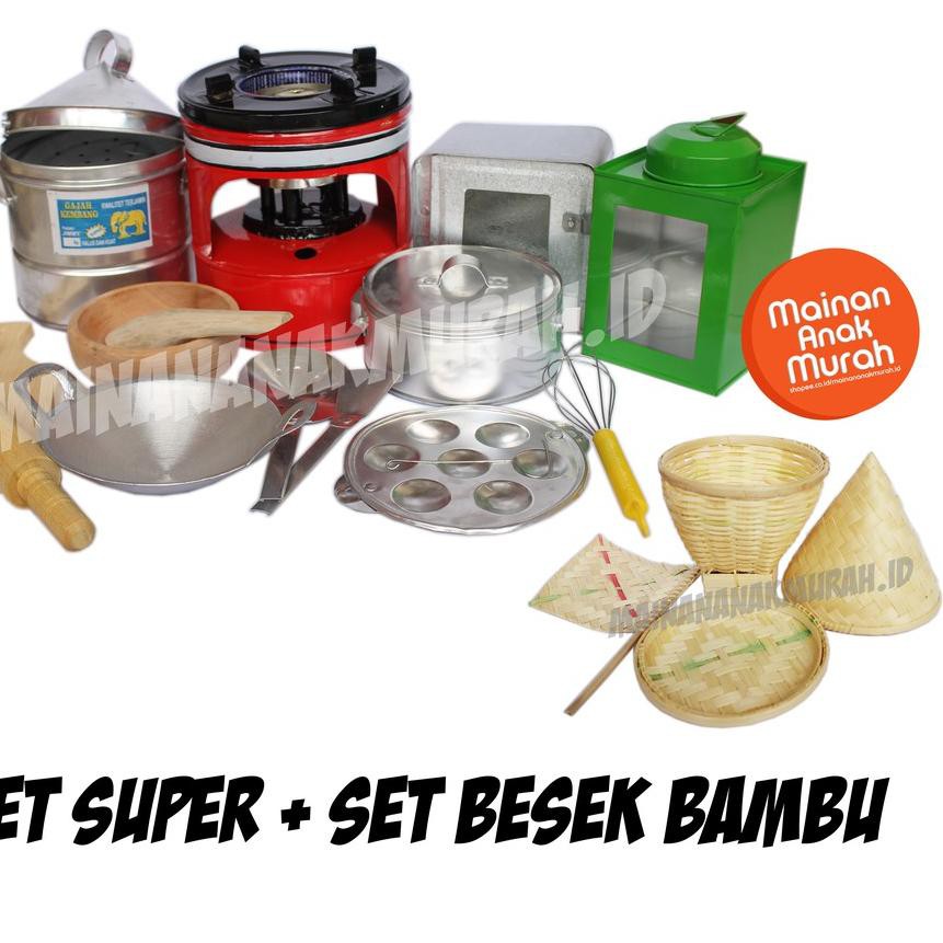 [KODE BARANG 288] Paket Kompor Mainan Mini Minyak Tanah Super Lengkap Jadul Dari Alumunium Set Maina
