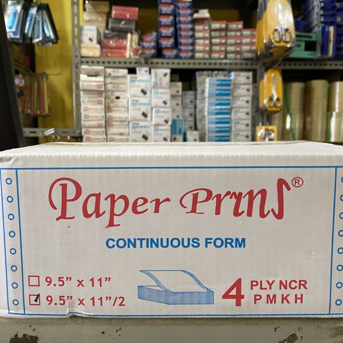 

(BISA COD) Continous form 4 ply 9,5x11/2 paperprins