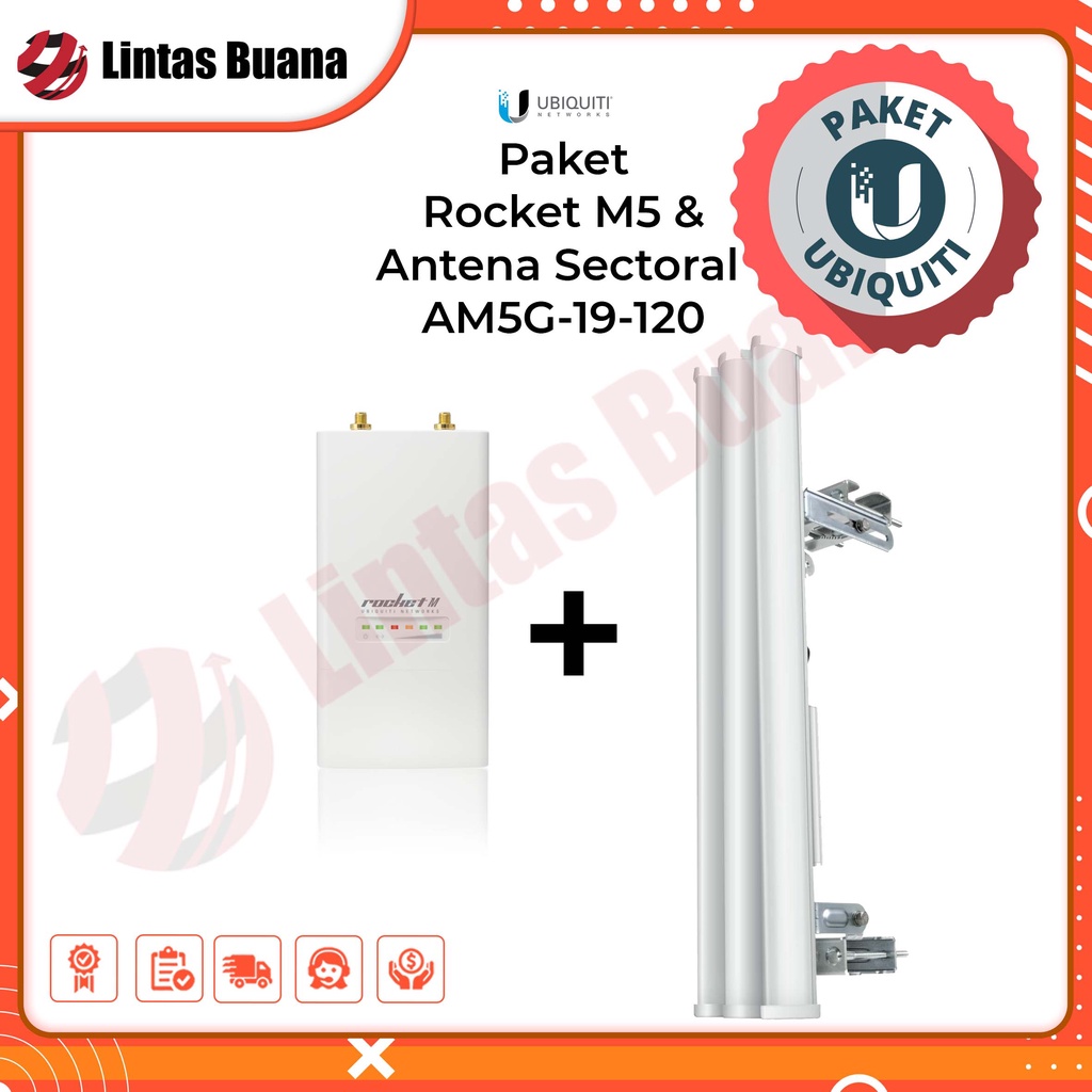 Paket Rocket M5 dan Antena Sectoral AM5G-19-120