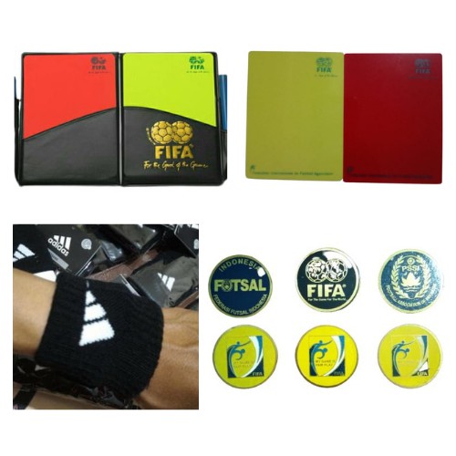 Perlengkapan Wasit Sepakbola / Kartu Wasit / Coin Wasit PSSI FIFA FUTSAL / Handband Wasit Adidas