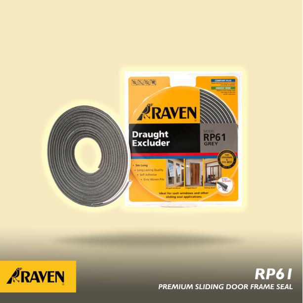 RAVEN Mohair Brush Seal RP61 Grey 5 Meter – Penutup Celah Pintu Geser & Jendela Anti Debu dan Serang