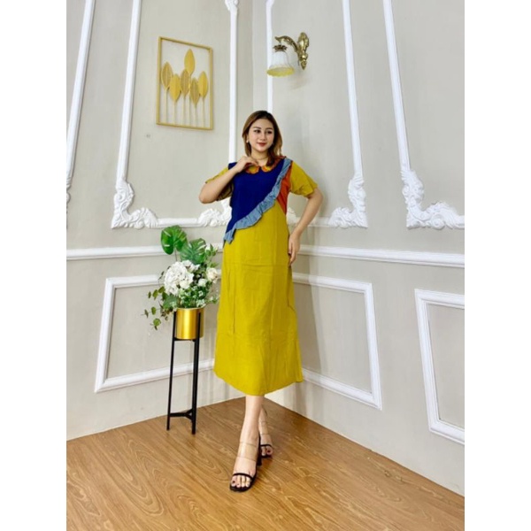 KODE 01 DASTER KEKINIAN MURAH HOME DRESS RAYON LENGAN PENDEK MURAH