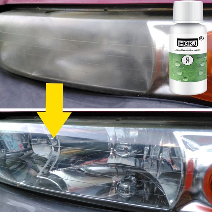 HGKJ 8 Cairan Pemutih Lampu Mobil Lens Restoration Headlight isi 50mL