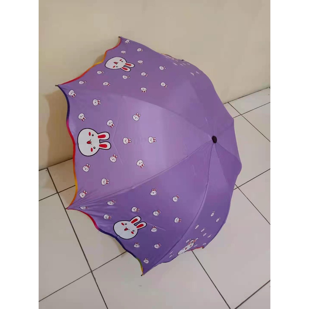 Payung Lipat 3 Motif KELINCI Kuat Kokoh Trendy Anti Angin Nagoya NF 410S